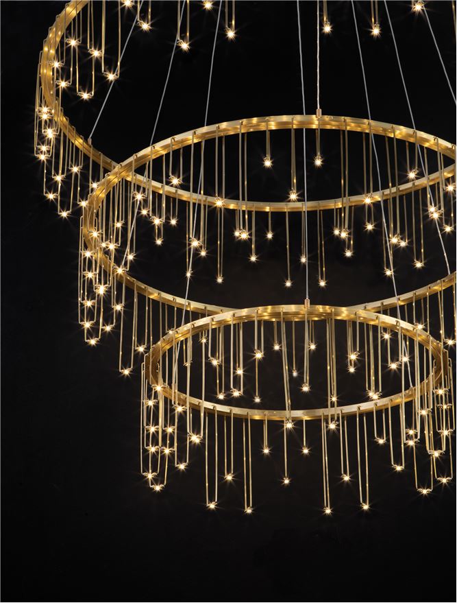 Lampa suspendata STELLAR 3 Matt Brass Gold & Copper Metal D80 NOVA LUCE