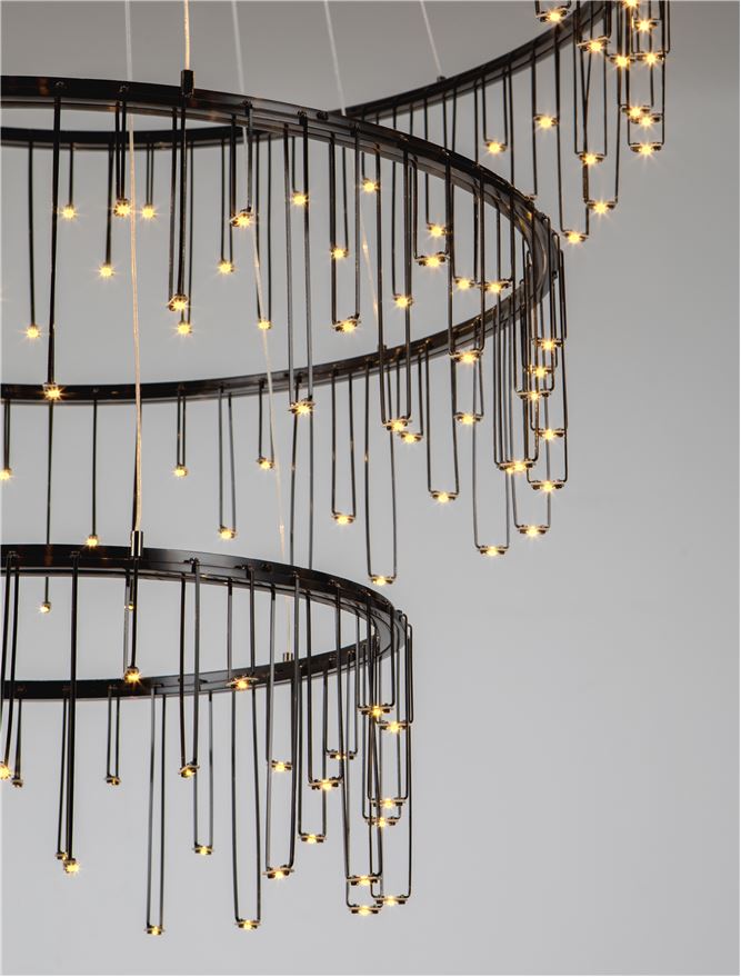 Lampa suspendata STELLAR 3 Black Chrome Copper D80 NOVA LUCE