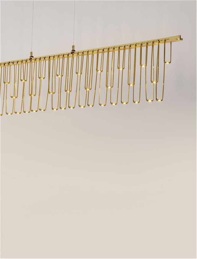 Lampa suspendata STELLAR Matt Brass Gold & Copper Metal L120 NOVA LUCE