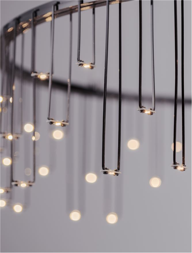 Lampa suspendata STELLAR Black Chrome Copper D65 NOVA LUCE