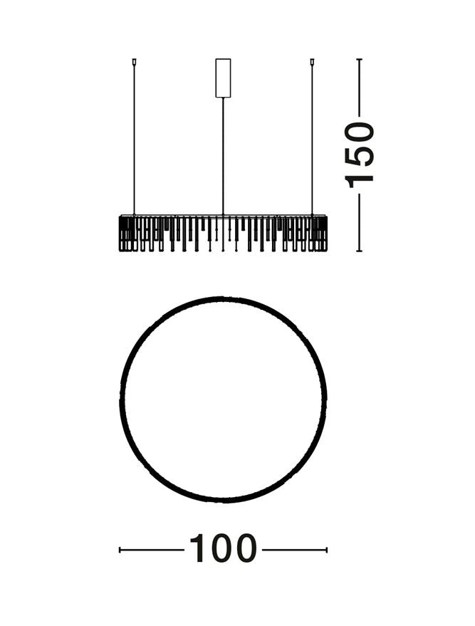 Lampa suspendata STELLAR Black Chrome Copper D100 NOVA LUCE