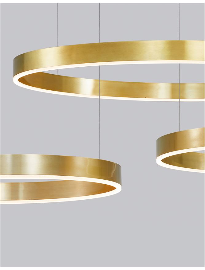 Lampa suspendata MOTIF 3 Brass Gold Aluminium 3000K D100 NOVA LUCE