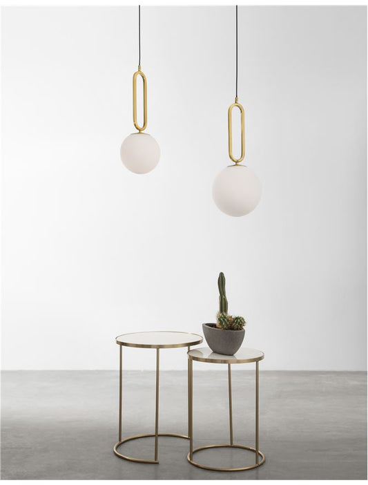 Lampa suspendata GRUS D20 Brass Metal Opal Glass NOVA LUCE
