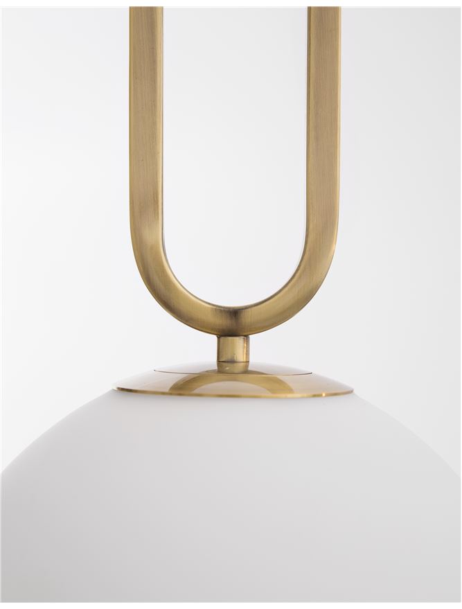 Lampa suspendata GRUS Brass Metal Opal Glass NOVA LUCE