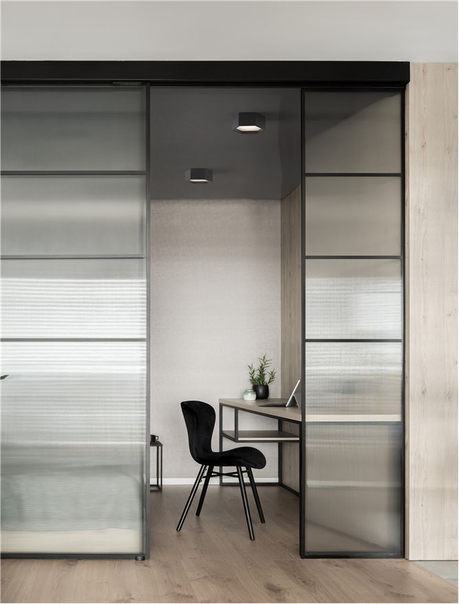 Plafoniera SAMBA Sandy Black Aluminium & Acrylic  Led 10W 3000K  Diam: 25 cm H.10 cm Nova Luce