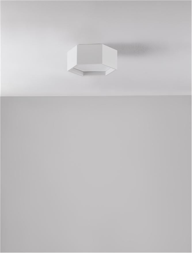Plafoniera SAMBA Sandy White Aluminium & Acrylic Led 10W 3000K Diam: 25 cm H.10 cm Nova Luce