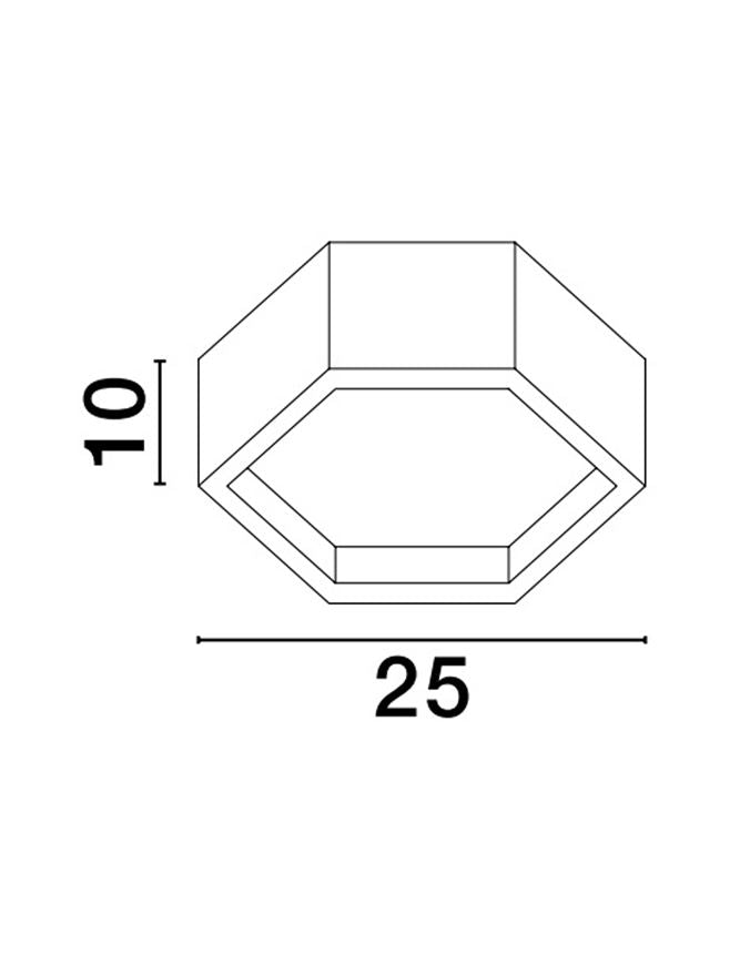 Plafoniera SAMBA Sandy White Aluminium & Acrylic Led 10W 3000K Diam: 25 cm H.10 cm Nova Luce