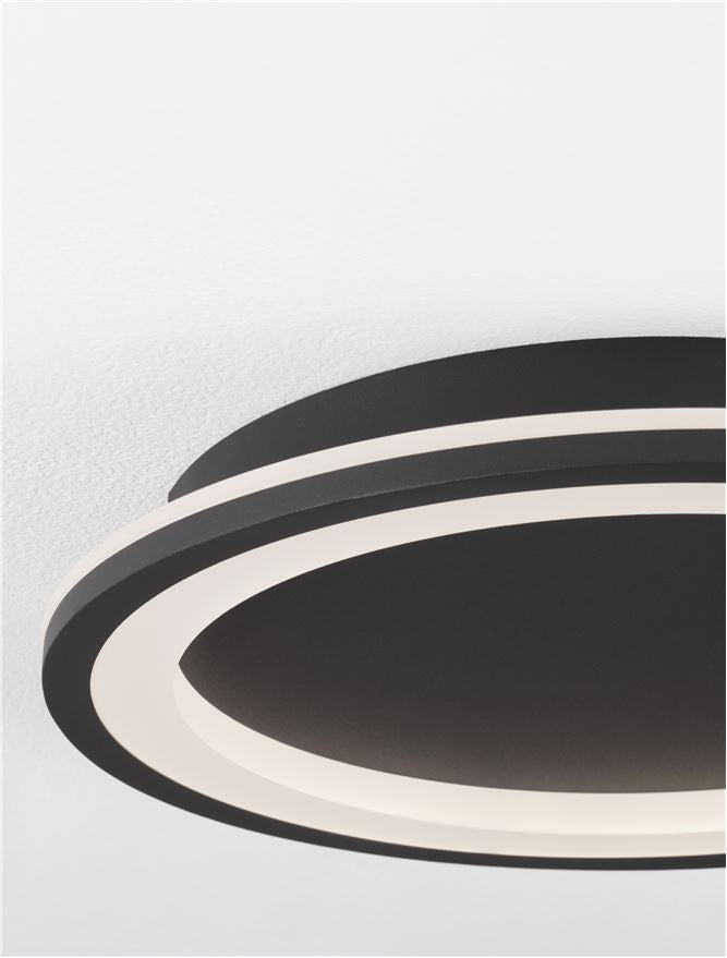 Plafoniera OGGY Sandy Black Aluminium & Acrylic Led 30W 3000K Diam: 37 cm Nova Luce
