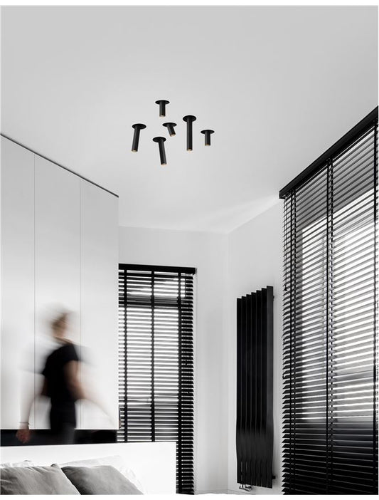 Spot OVO Black Aluminium LED 9W 3000K Diam: 2.6 cm H. 25 cm Nova Luce