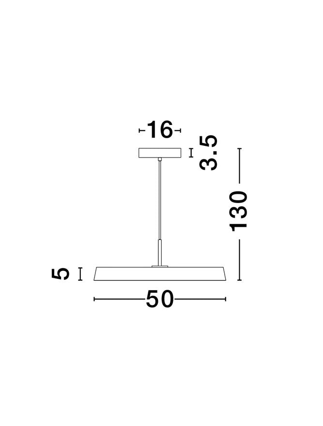 Lampa suspendata VETRO Satin Gold Aluminium & Acrylic Black Fabric Wire NOVA LUCE