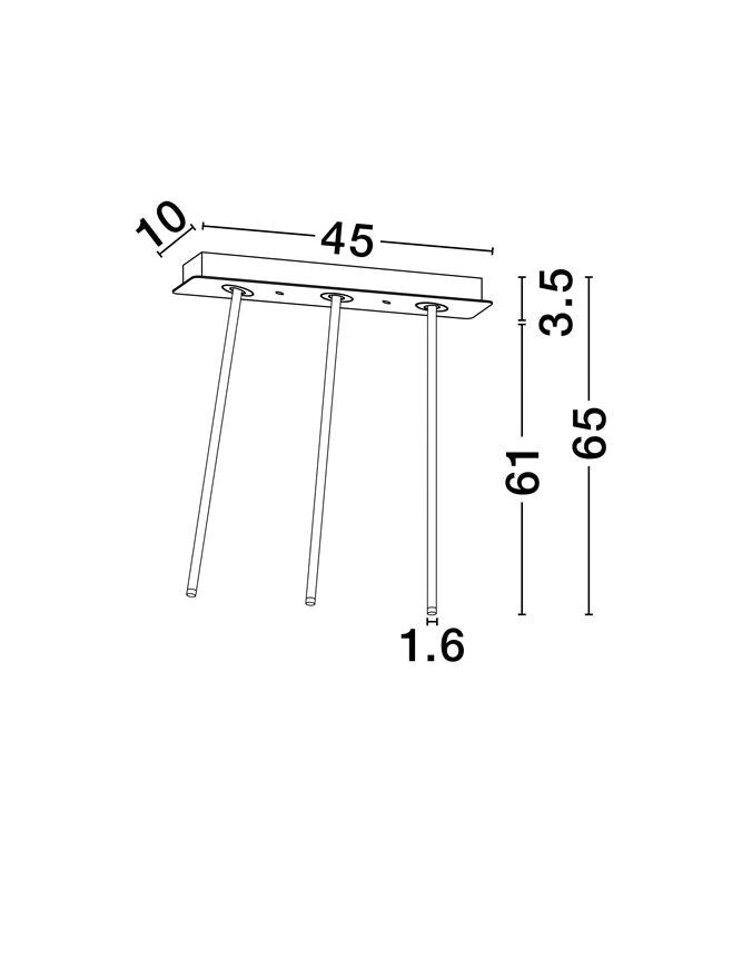 Plafoniera STILVI Sandy Black Aluminium LED 8W 3000K Dim: L.45 X l.10 X h.65 cm Nova Luce