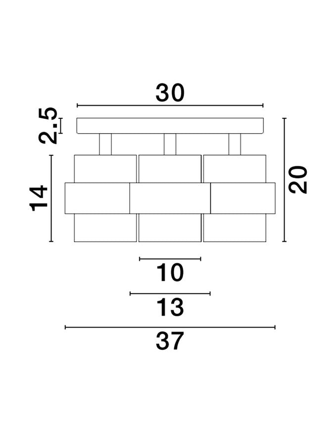 Plafoniera SIANNA Smoky Glass Brass Gold Metal 3X12W Diam. 37 cm Nova Luce