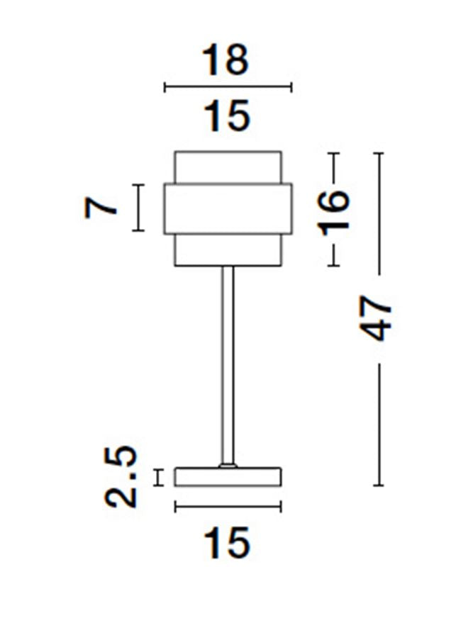 Lampa de masa SIANNA E27 1X12W IP20 H47 cm Nova Luce
