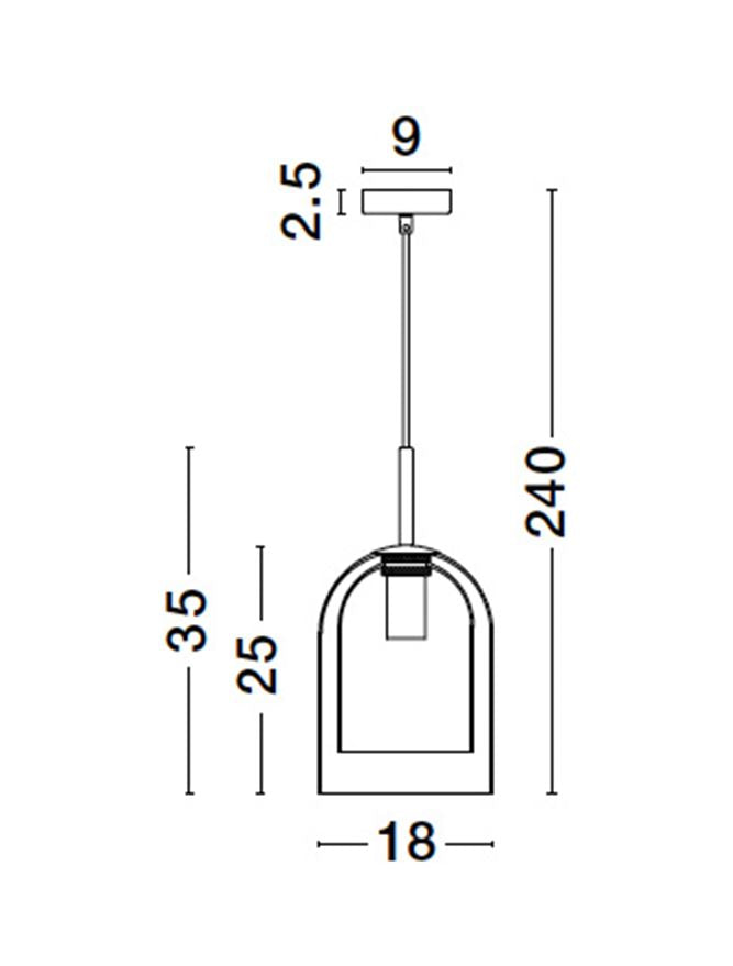 Lampa suspendata VELOR Double Layered Smoky Glass & Black Cord & Black Metal Base NOVA LUCE