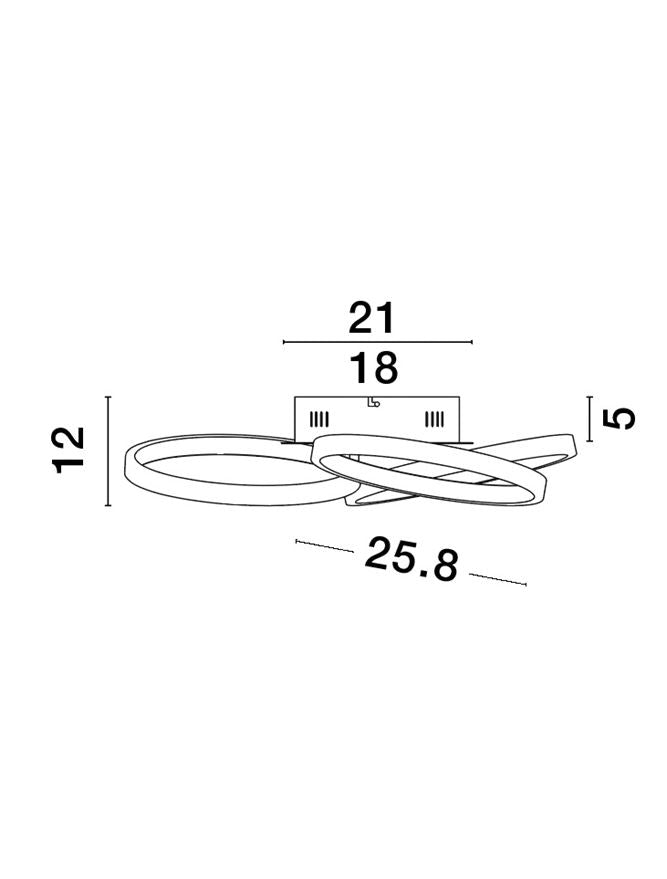 Plafoniera ELIZE Black & Brass Gold 28W Diam. 55 Nova Luce