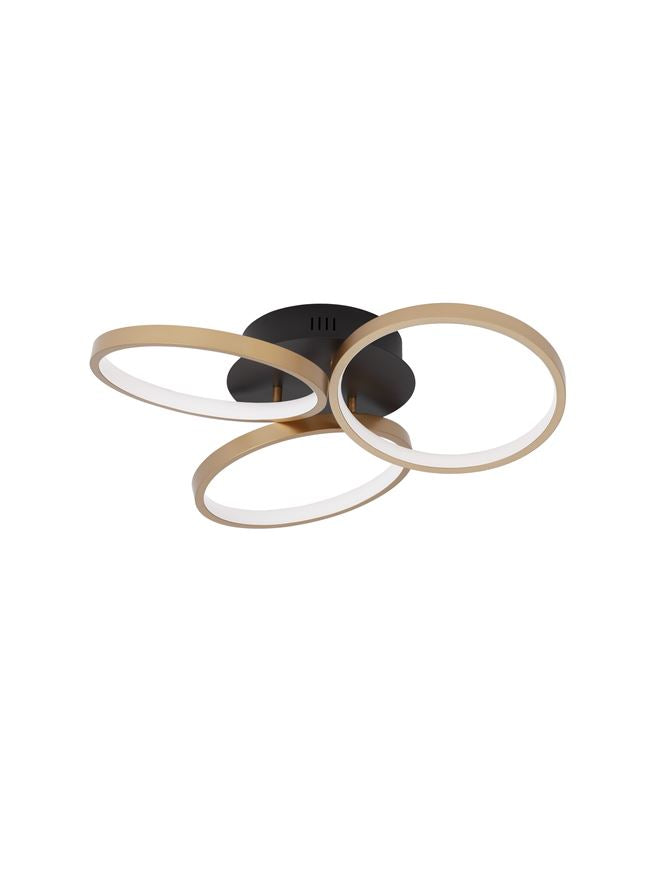 Plafoniera ELIZE Black & Brass Gold 28W Diam. 55 Nova Luce