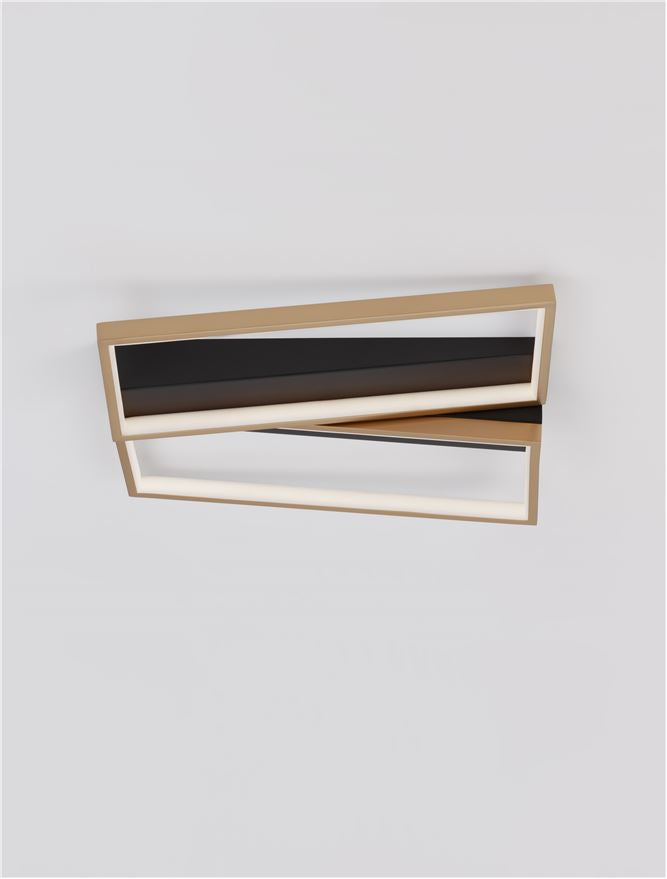 Plafoniera ELIZE Black & Brass Gold 28W Dim: 43.2x35 cm Nova Luce