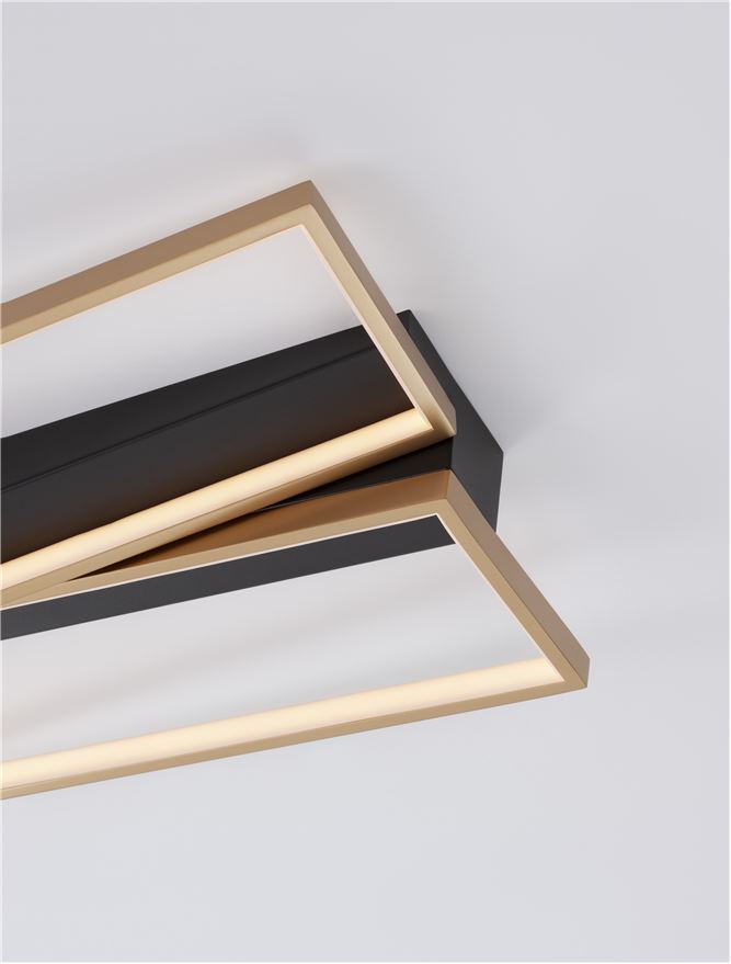 Plafoniera ELIZE Black & Brass Gold 28W Dim: 43.2x35 cm Nova Luce