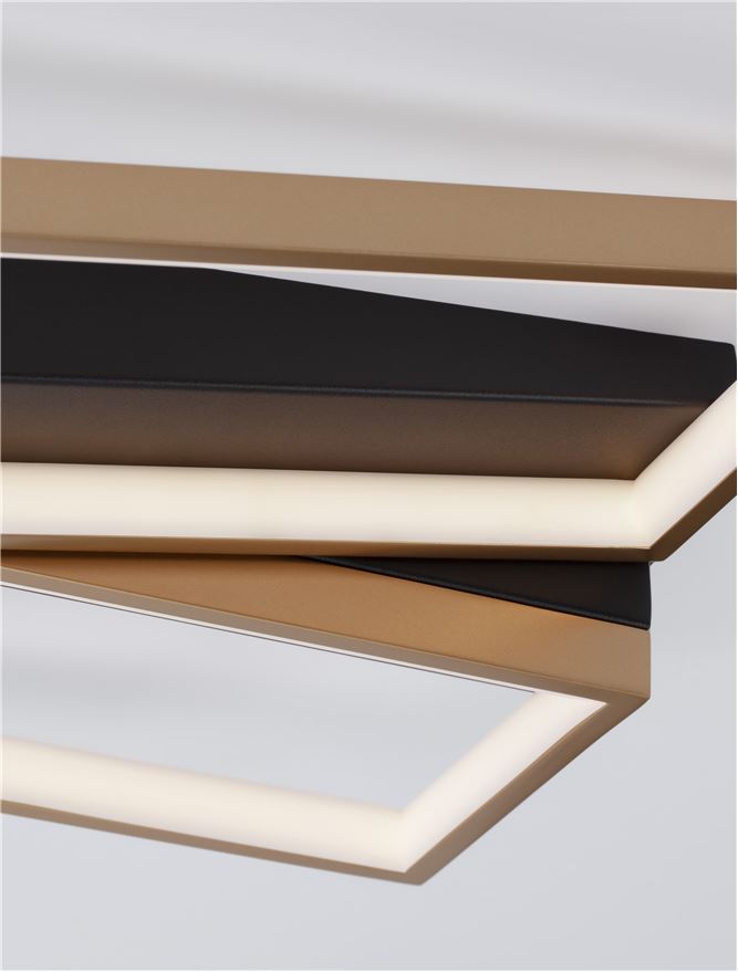 Plafoniera ELIZE Black & Brass Gold 28W Dim: 43.2x35 cm Nova Luce