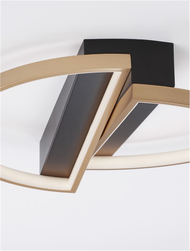 Plafoniera ELIZE Black & Brass Gold 28W Dim: 43.2X43.6 cm Nova Luce