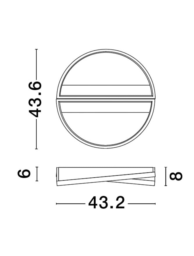Plafoniera ELIZE Black & Brass Gold 28W Dim: 43.2X43.6 cm Nova Luce