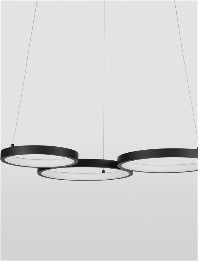 Lampa suspendata MAGNUS 3 Sandy Black Aluminiun & Silicon NOVA LUCE