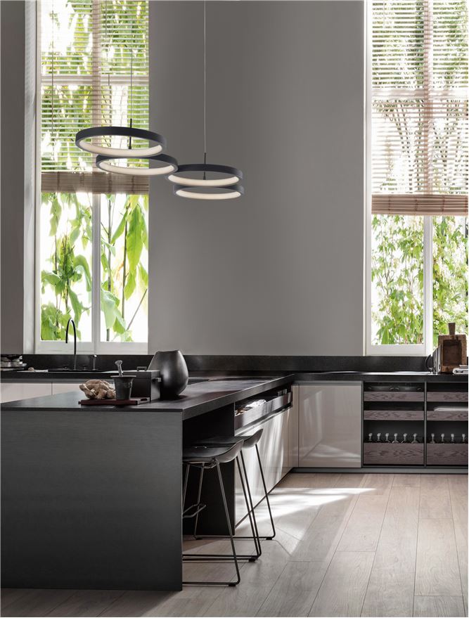 Lampa suspendata MAGNUS 4 Sandy Black Aluminiun & Silicon NOVA LUCE