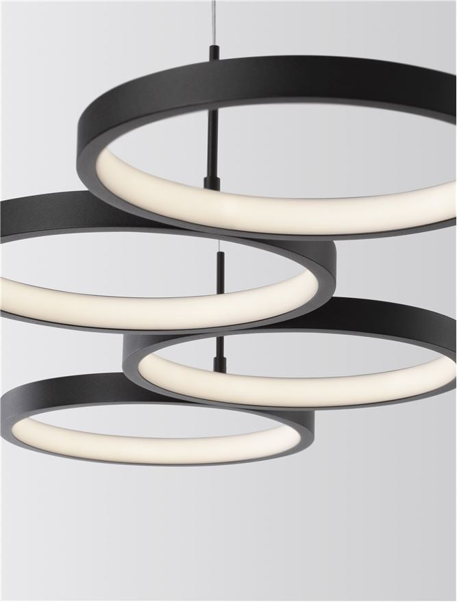 Lampa suspendata MAGNUS 4 Sandy Black Aluminiun & Silicon NOVA LUCE