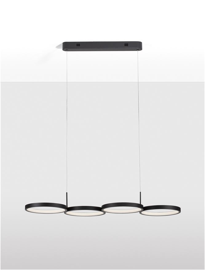 Lampa suspendata MAGNUS 4 Sandy Black Aluminiun & Silicon NOVA LUCE