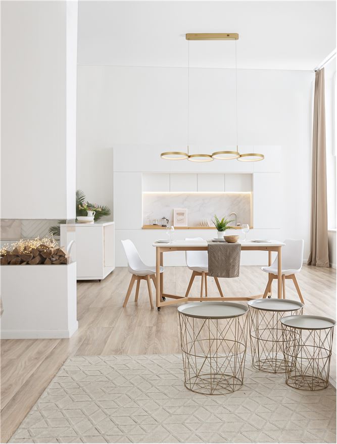 Lampa suspendata MAGNUS 4 Brass Gold Aluminiun & Silicon NOVA LUCE