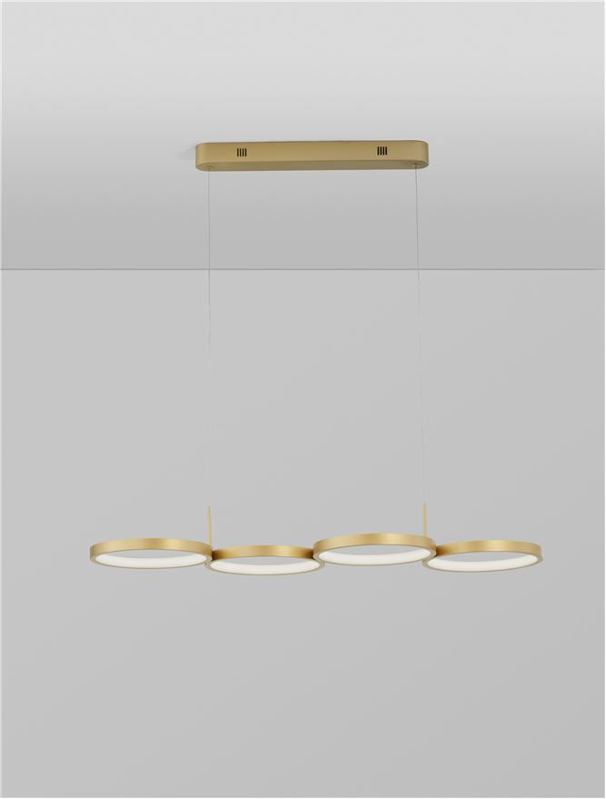 Lampa suspendata MAGNUS 4 Brass Gold Aluminiun & Silicon NOVA LUCE
