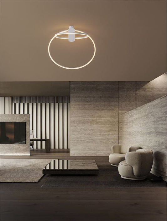 Plafoniera KIKLOS Triac Dimmable Sandy White Steel, Aluminium & Silicone LED 42W 3000K Diam: 72 cm  Nova Luce