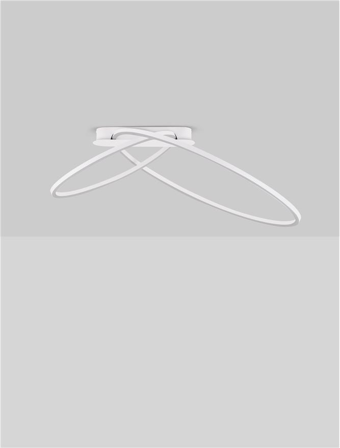 Plafoniera KIKLOS Triac Dimmable Sandy White Steel, Aluminium & Silicone LED 42W 3000K Diam: 72 cm  Nova Luce