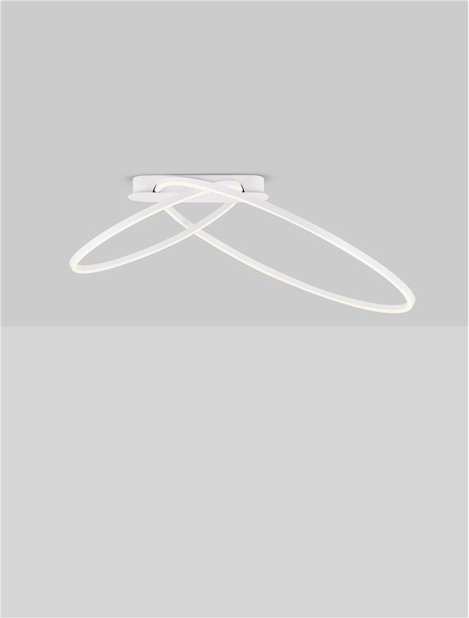 Plafoniera KIKLOS Triac Dimmable Sandy White Steel, Aluminium & Silicone LED 42W 3000K Diam: 72 cm  Nova Luce