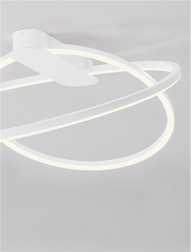 Plafoniera KIKLOS Triac Dimmable Sandy White Steel, Aluminium & Silicone LED 42W 3000K Diam: 72 cm  Nova Luce