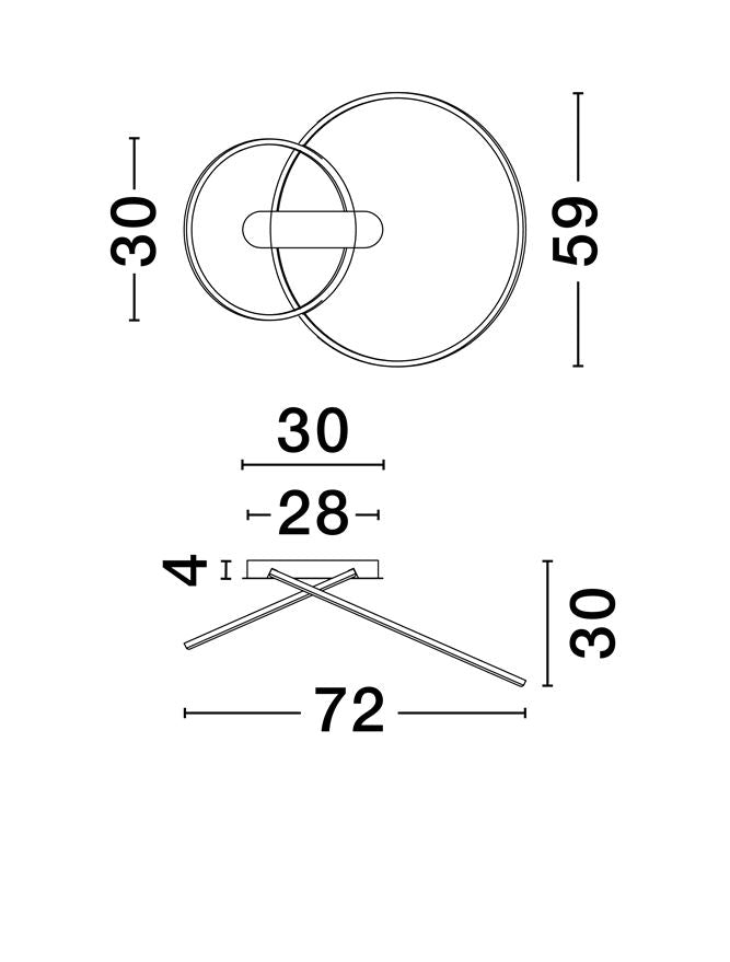 Plafoniera KIKLOS Triac Dimmable Sandy White Steel, Aluminium & Silicone LED 42W 3000K Diam: 72 cm  Nova Luce