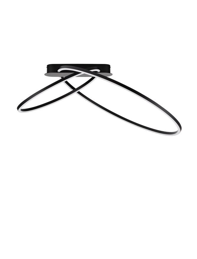 Plafoniera KIKLOS Triac Dimmable Sandy Black Steel, Aluminium & Silicone LED 42W 3000K Diam: 72 cm  Nova Luce