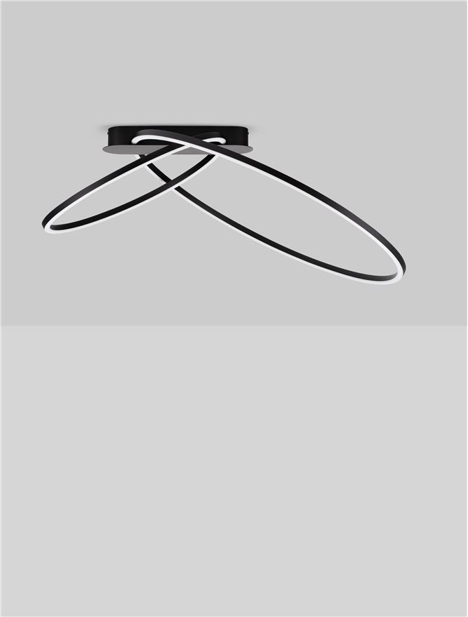 Plafoniera KIKLOS Triac Dimmable Sandy Black Steel, Aluminium & Silicone LED 42W 3000K Diam: 72 cm  Nova Luce