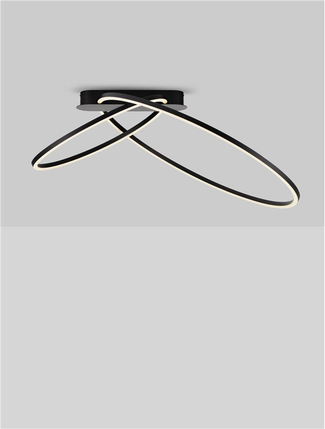 Plafoniera KIKLOS Triac Dimmable Sandy Black Steel, Aluminium & Silicone LED 42W 3000K Diam: 72 cm  Nova Luce