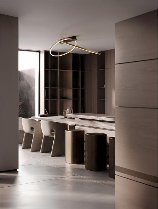 Plafoniera KIKLOS Triac Dimmable Brass Gold Steel, Aluminium & Silicone LED 42W 3000K Diam: 72 cm  Nova Luce