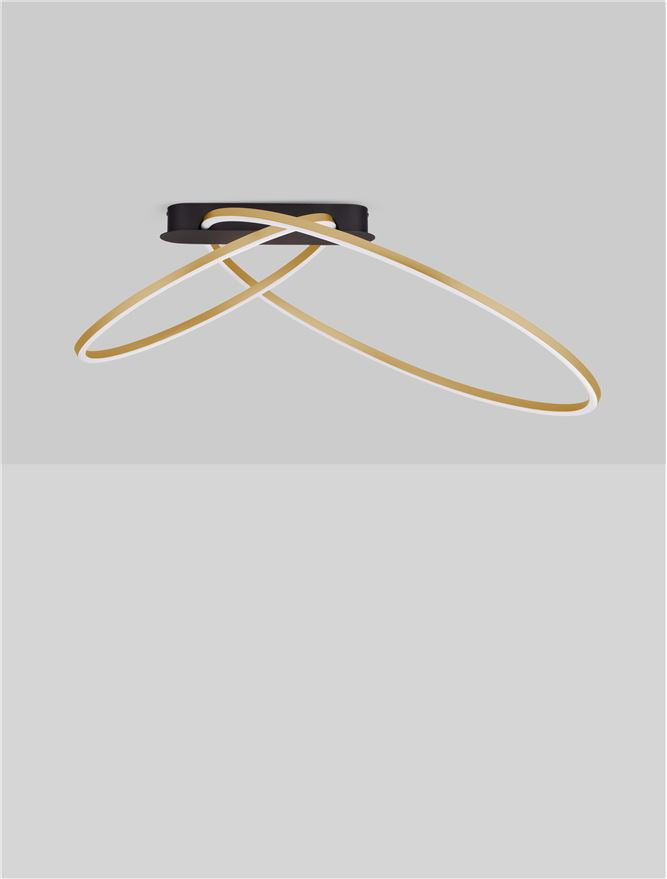 Plafoniera KIKLOS Triac Dimmable Brass Gold Steel, Aluminium & Silicone LED 42W 3000K Diam: 72 cm  Nova Luce