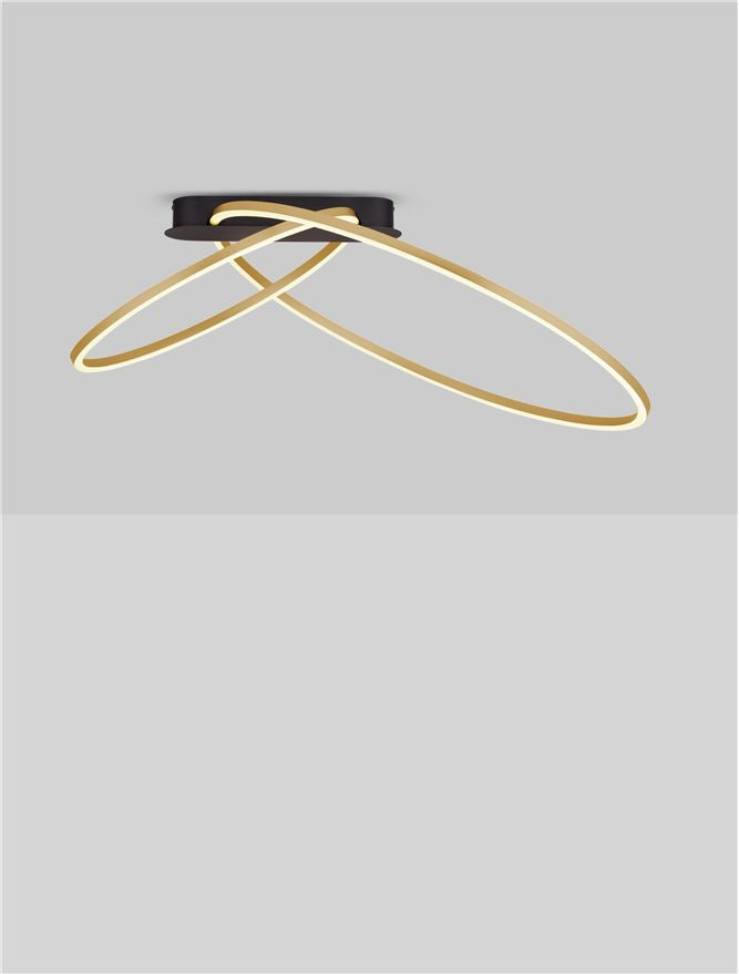 Plafoniera KIKLOS Triac Dimmable Brass Gold Steel, Aluminium & Silicone LED 42W 3000K Diam: 72 cm  Nova Luce