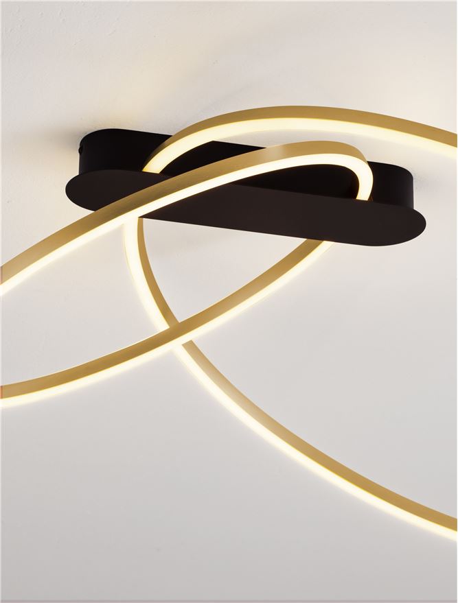 Plafoniera KIKLOS Triac Dimmable Brass Gold Steel, Aluminium & Silicone LED 42W 3000K Diam: 72 cm  Nova Luce