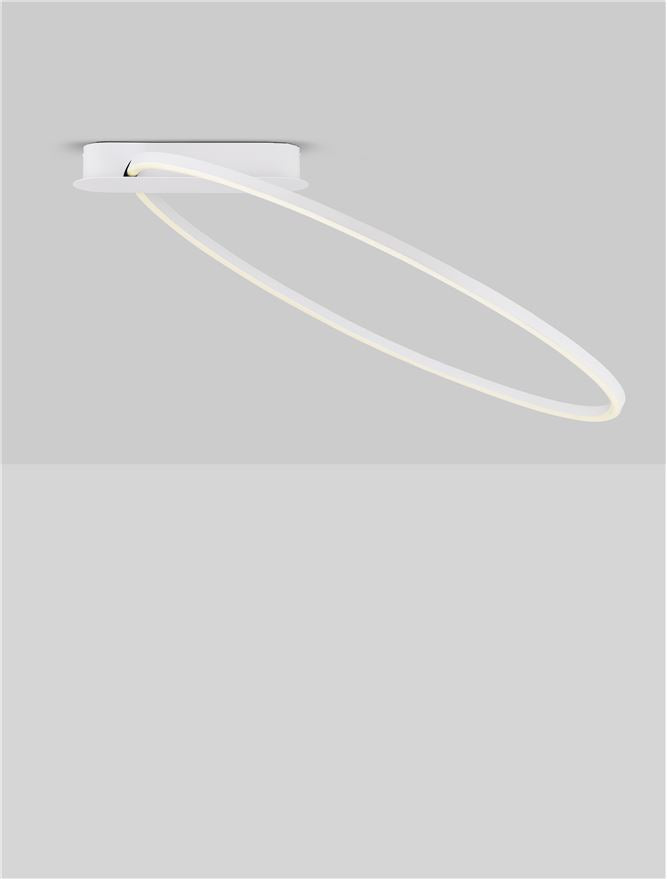 Plafoniera KIKLOS Triac Dimmable Sandy White Steel, Aluminium & Silicone LED 30W 3000K Diam: 64 cm  Nova Luce