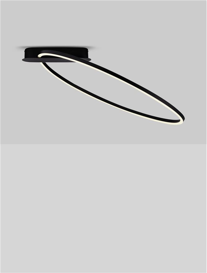 Plafoniera KIKLOS Triac Dimmable Sandy Black Steel, Aluminium & Silicone LED 30W 3000K Diam: 64 cm  Nova Luce