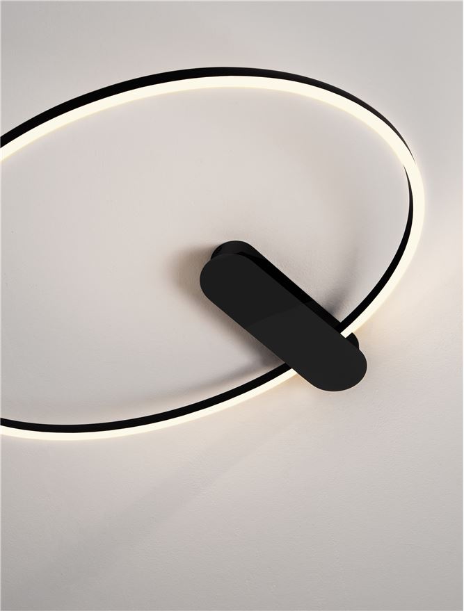 Plafoniera KIKLOS Triac Dimmable Sandy Black Steel, Aluminium & Silicone LED 30W 3000K Diam: 64 cm  Nova Luce