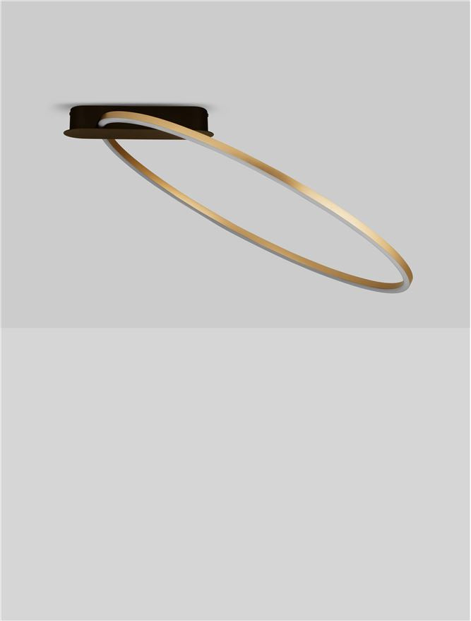 Plafoniera KIKLOS Triac Dimmable Brass Gold Steel, Aluminium & Silicone LED 30W 3000K Diam: 64 cm  Nova Luce