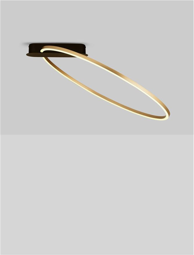 Plafoniera KIKLOS Triac Dimmable Brass Gold Steel, Aluminium & Silicone LED 30W 3000K Diam: 64 cm  Nova Luce