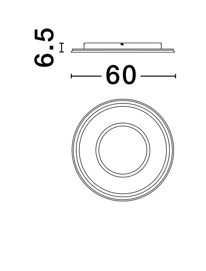 Plafoniera FIGIN Dimmable by Remote Control CCT Sandy Gold Steel, Aluminium & Acrylic LED 49W 2700-5000K Diam: 60 cm  Nova Luce