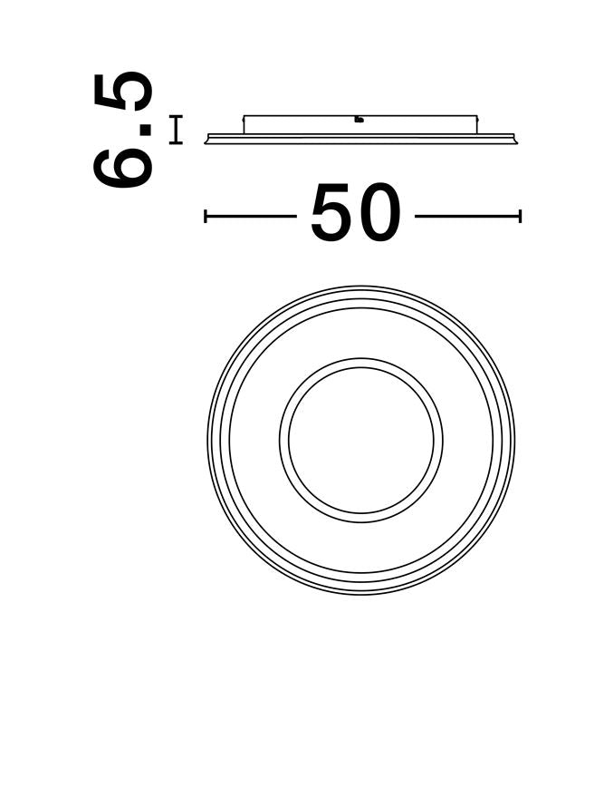Plafoniera FIGIN Dimmable by Remote Control CCT Sandy Gold Steel, Aluminium & Acrylic LED 40W 2700-5000K Diam: 50 cm  Nova Luce